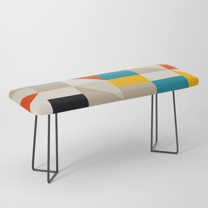 Modern Abstract Colorful Geometric Bold Artwork Bench Gallery Image 1