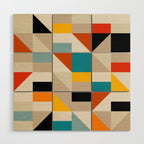 Modern Abstract Colorful Geometric Bold Artwork Wood Wall Art Gallery Image 1