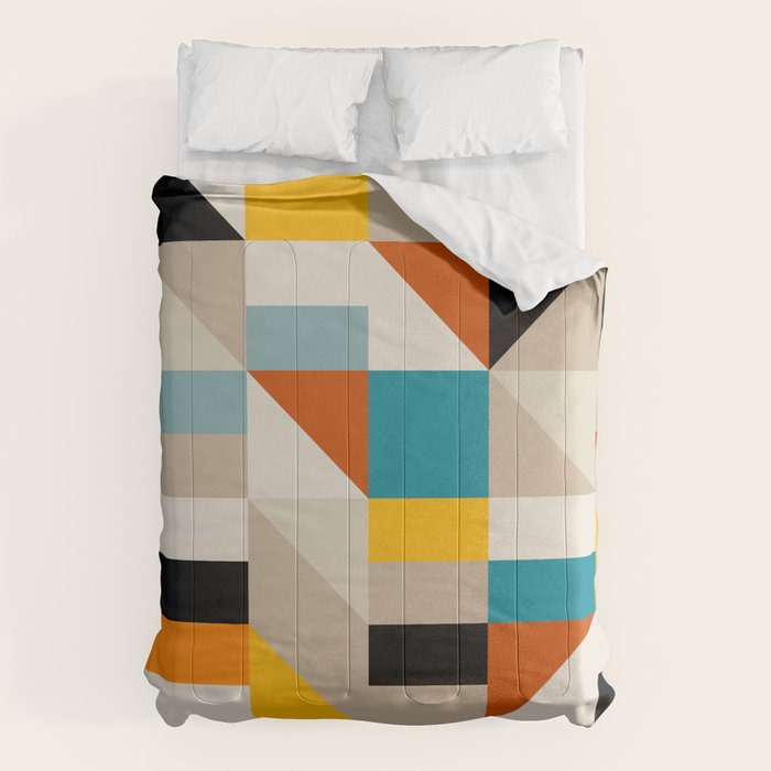 Modern Abstract Colorful Geometric Bold Artwork Comforter Gallery Image 6