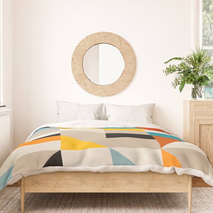 Modern Abstract Colorful Geometric Bold Artwork Duvet Cover Gallery Image 3