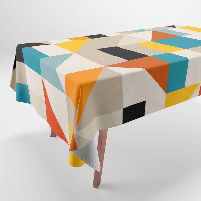 Modern Abstract Colorful Geometric Bold Artwork Tablecloth Gallery Image 1