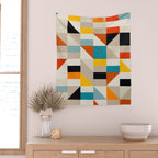 Modern Abstract Colorful Geometric Bold Artwork Wall Tapestry Gallery Image 2
