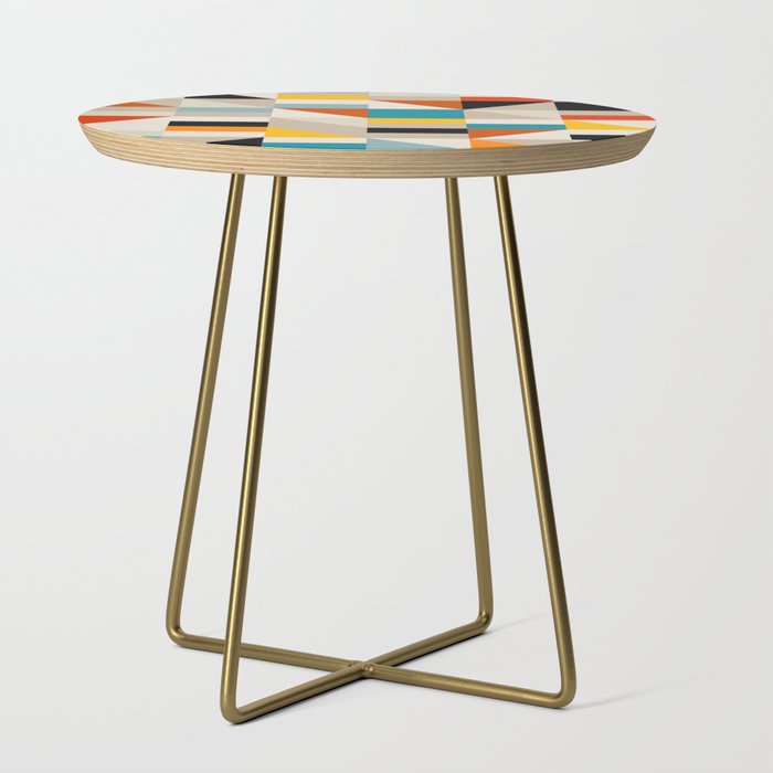 Modern Abstract Colorful Geometric Bold Artwork Side Table Gallery Image 1