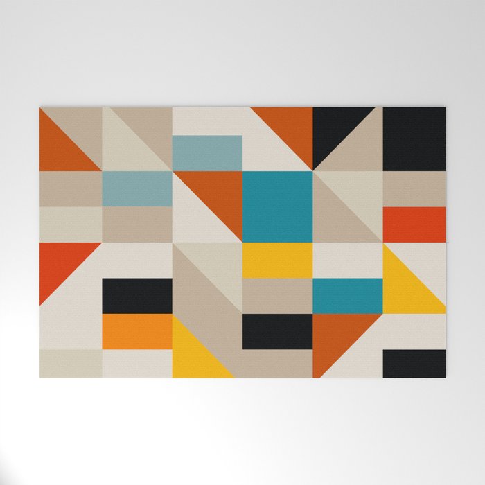 Modern Abstract Colorful Geometric Bold Artwork Welcome Mat Gallery Image 1