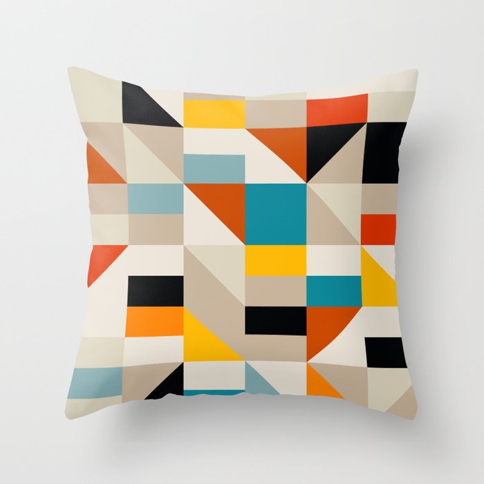 Modern Abstract Colorful Geometric Bold Artwork Throw Pillow Gallery Image 1
