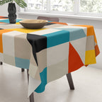 Modern Abstract Colorful Geometric Bold Artwork Tablecloth Gallery Image 3