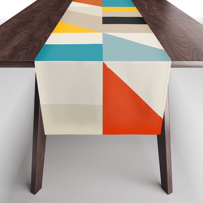 Modern Abstract Colorful Geometric Bold Artwork Table Runner Gallery Image 1