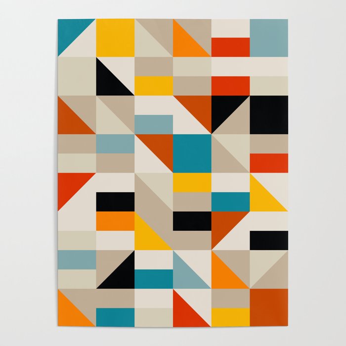 Modern Abstract Colorful Geometric Bold Artwork Poster Gallery Image 1