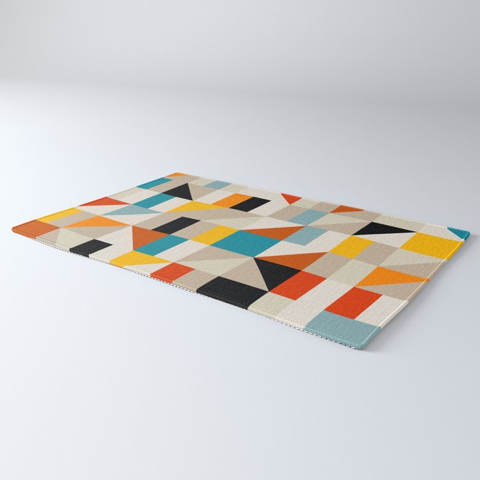 Modern Abstract Colorful Geometric Bold Artwork Rug Gallery Image 3