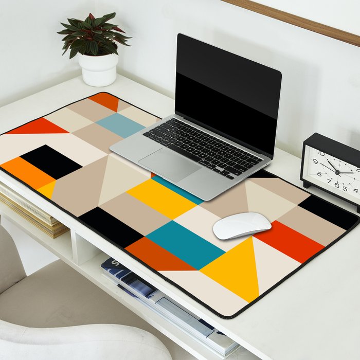 Modern Abstract Colorful Geometric Bold Artwork Desk Mat Gallery Image 2