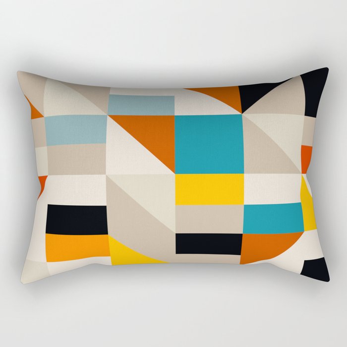 Modern Abstract Colorful Geometric Bold Artwork Rectangular Pillow Gallery Image 1