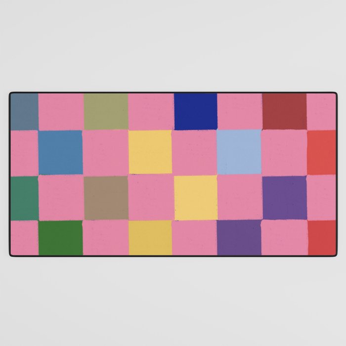 Pink squares Desk Mat Gallery Image 3
