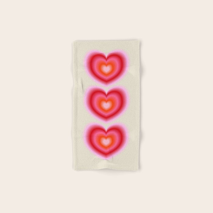 pink love heart Bath Towel Gallery Image 1
