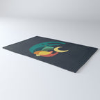 Rabbit and crescent moon Rug Gallery Image 3