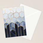 Soft Blue Hexagons Stationery Card Gallery Image 2
