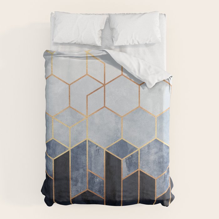 Soft Blue Hexagons Duvet Cover Gallery Image 6