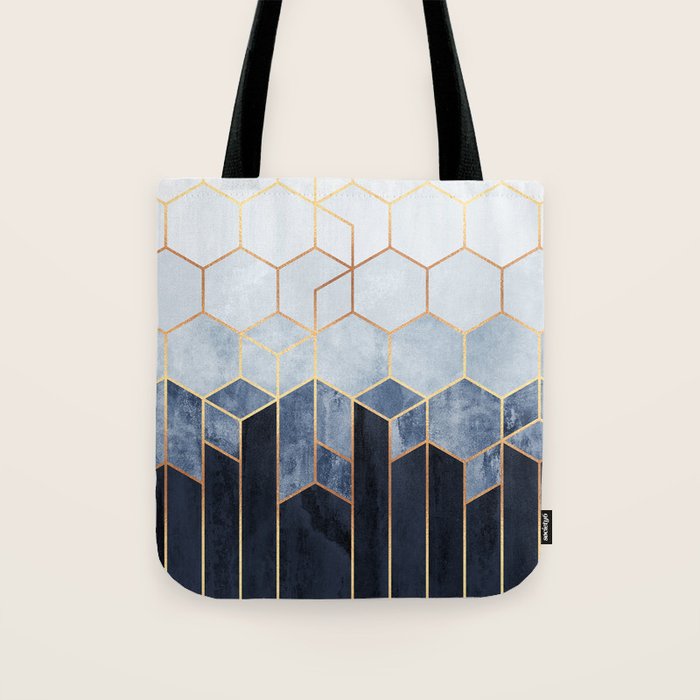Soft Blue Hexagons Tote Bag Gallery Image 1