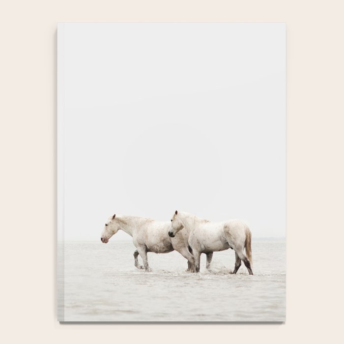 White Camargue Horses - Minimalist Nature Photography Notebook Gallery Image 4