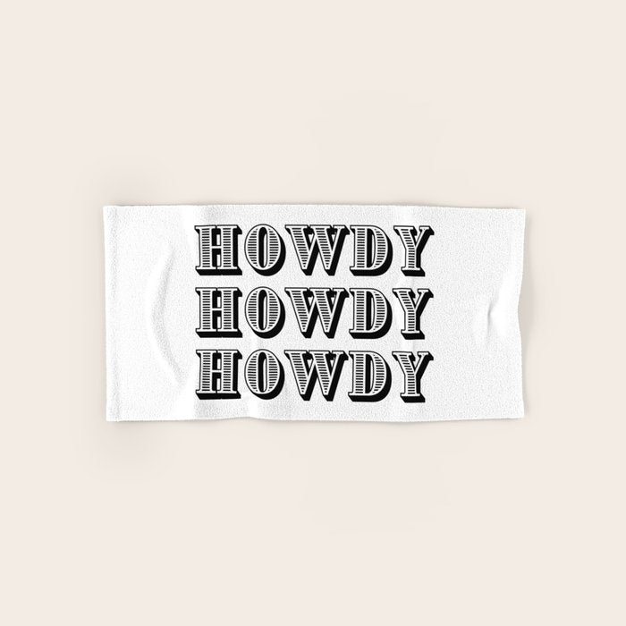 Black And White Howdy Bath Towel Gallery Image 1