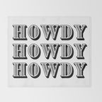 Black And White Howdy Throw Blanket Gallery Image 2