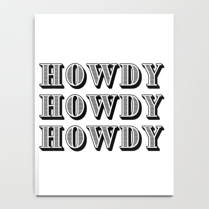 Black And White Howdy Notebook Gallery Image 4