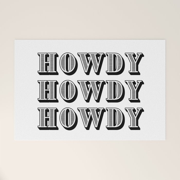 Black And White Howdy Welcome Mat Gallery Image 1