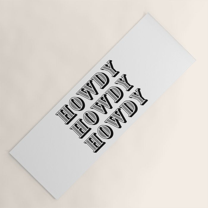 Black And White Howdy Yoga Mat Gallery Image 1