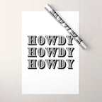 Black And White Howdy Wrapping Paper Gallery Image 1