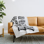 Black And White Howdy Throw Blanket Gallery Image 1