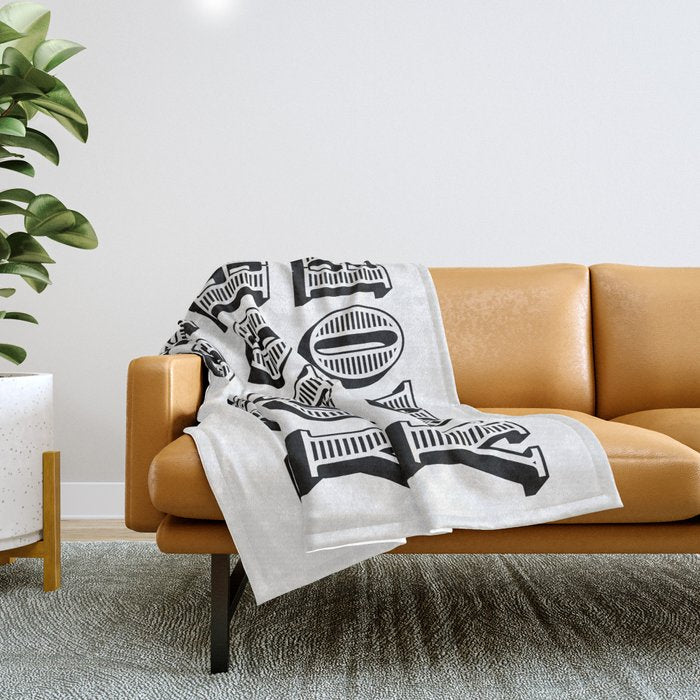 Black And White Howdy Throw Blanket Gallery Image 1