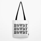 Black And White Howdy Tote Bag Gallery Image 2