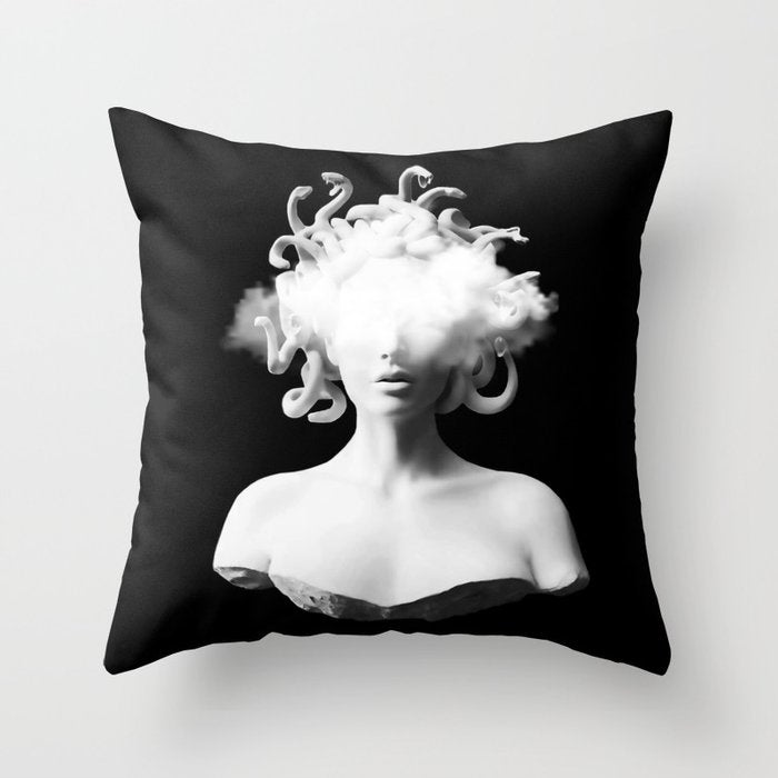 Medusa and the cloud Throw Pillow Gallery Image 6