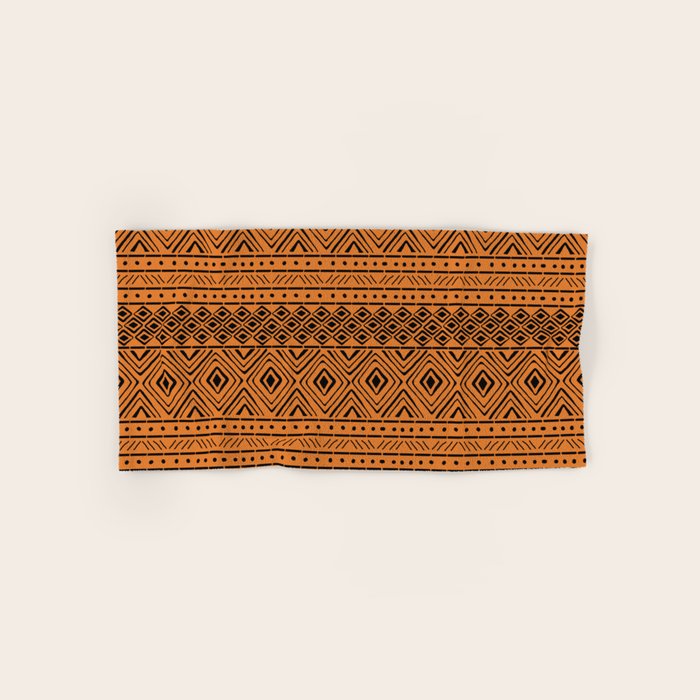 African Mud Cloth // Orange Bath Towel Gallery Image 1