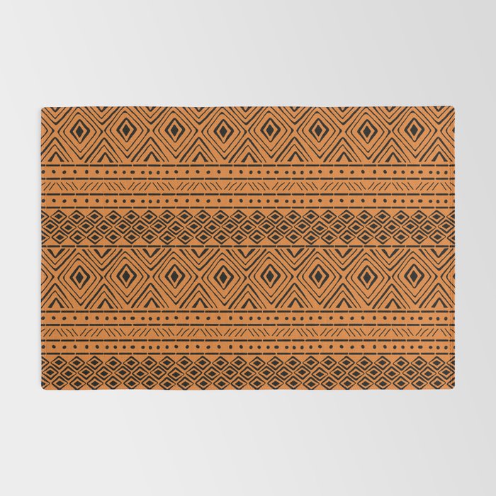 African Mud Cloth // Orange Rug Gallery Image 2