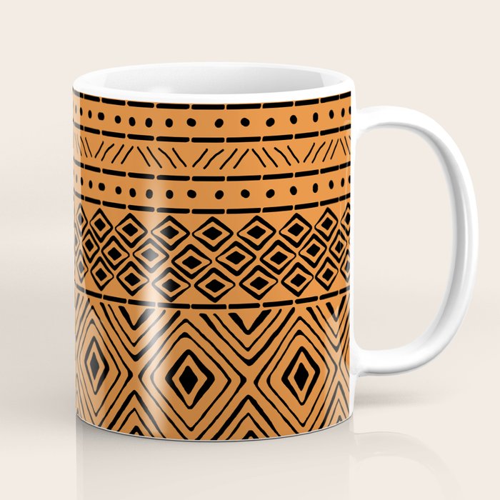 African Mud Cloth // Orange Coffee Mug Gallery Image 1