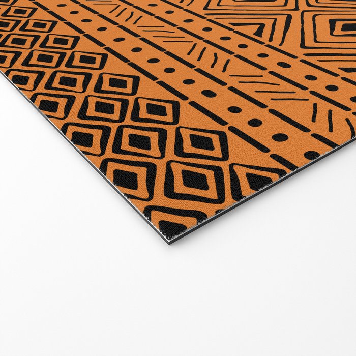 African Mud Cloth // Orange Welcome Mat Gallery Image 2