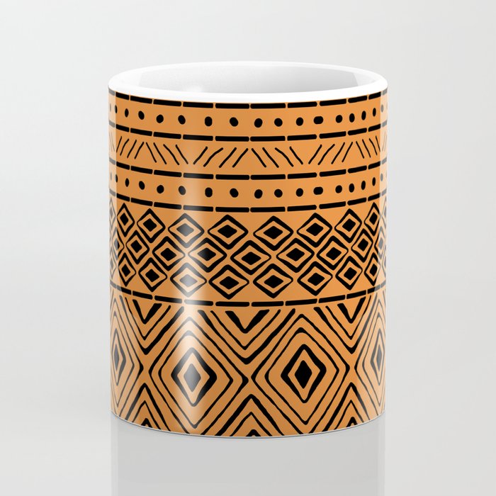 African Mud Cloth // Orange Coffee Mug Gallery Image 4