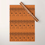 African Mud Cloth // Orange Wrapping Paper Gallery Image 1