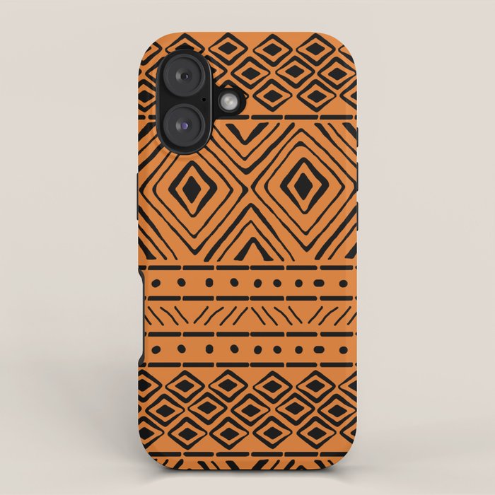 African Mud Cloth // Orange iPhone Case Gallery Image 1
