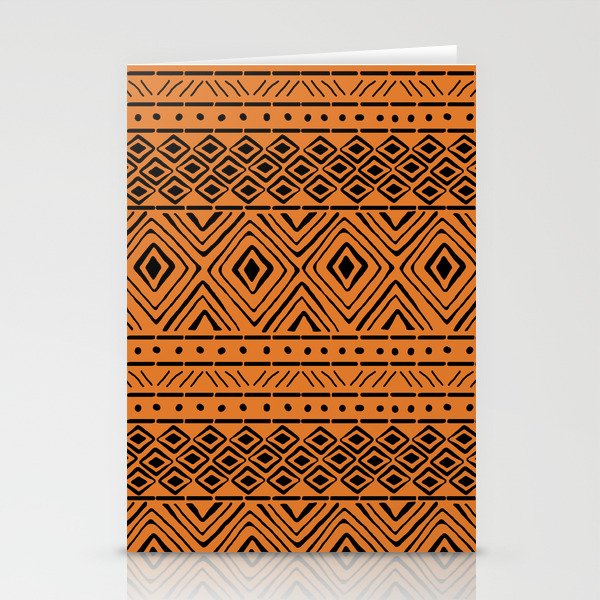 African Mud Cloth // Orange Stationery Card Gallery Image 1