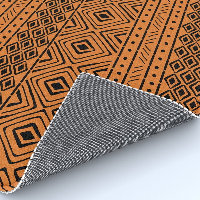 African Mud Cloth // Orange Rug Gallery Image 4