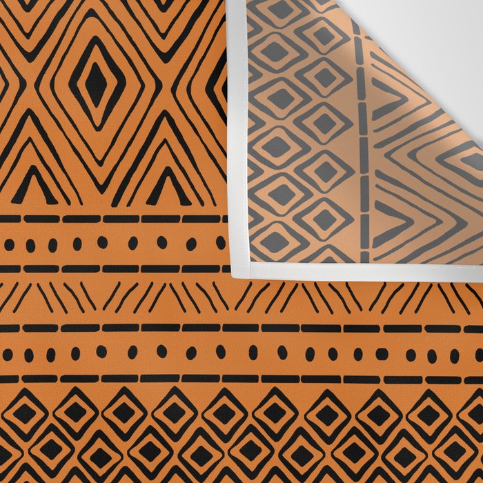 African Mud Cloth // Orange Wall Tapestry Gallery Image 3