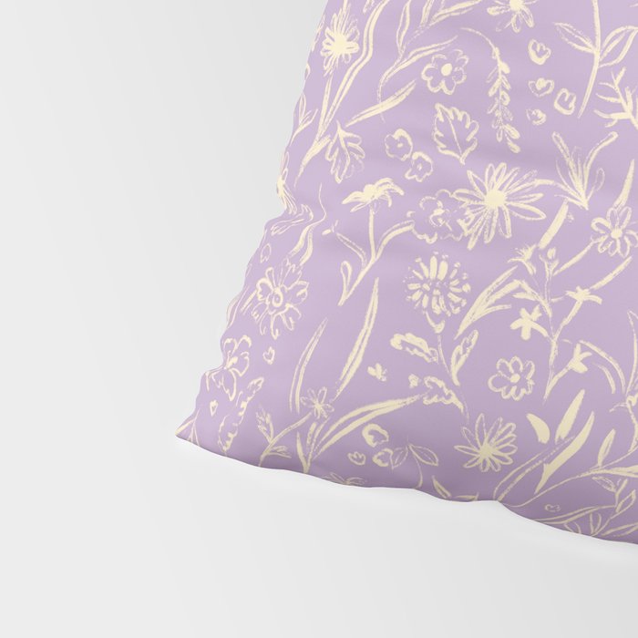 Wild Garden Drawing (Lilac) Pillow Sham Gallery Image 4