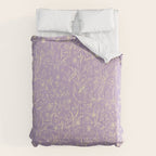 Wild Garden Drawing (Lilac) Comforter Gallery Image 6