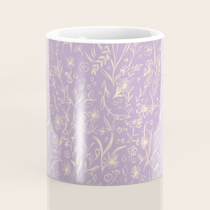 Wild Garden Drawing (Lilac) Coffee Mug Gallery Image 4