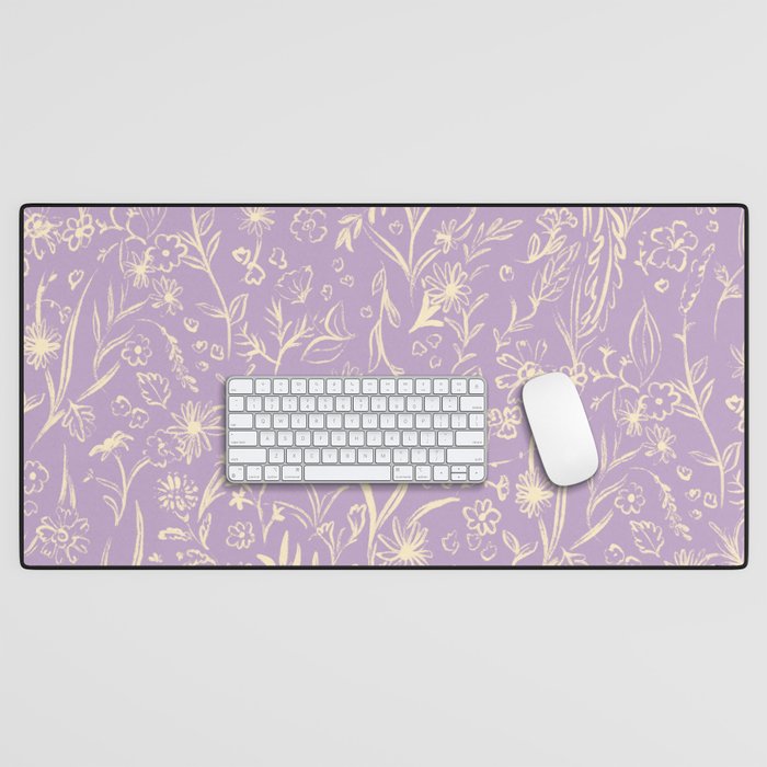 Wild Garden Drawing (Lilac) Desk Mat Gallery Image 1