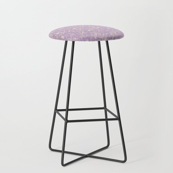 Wild Garden Drawing (Lilac) Stool Gallery Image 1