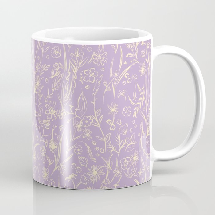 Wild Garden Drawing (Lilac) Coffee Mug Gallery Image 1