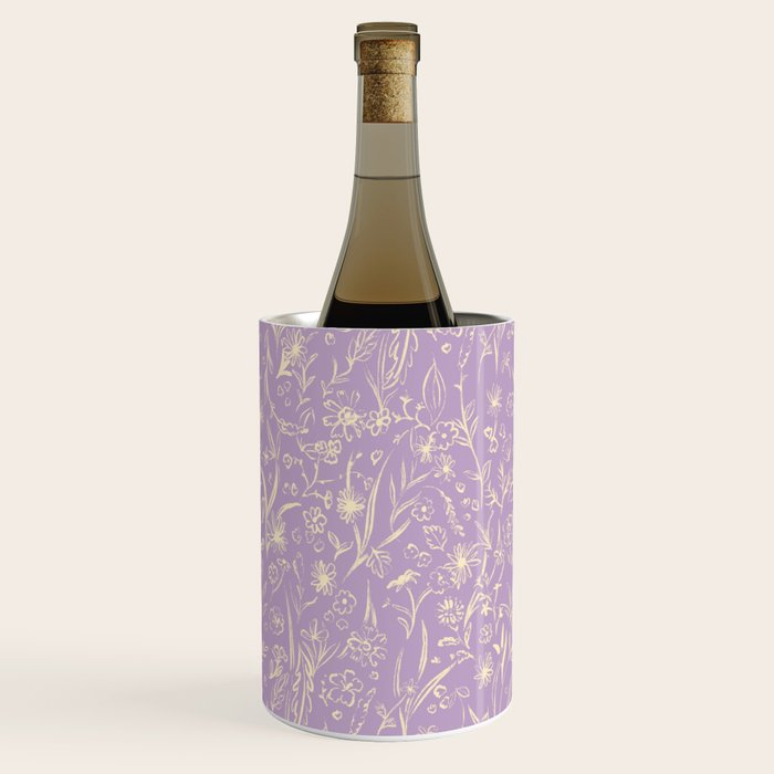 Wild Garden Drawing (Lilac) Wine Chiller Gallery Image 2