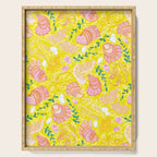 Coastal Oysters on the Beach in Lemon Yellow & Peach Serving Tray Gallery Image 1